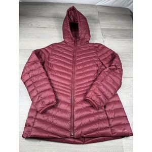 Lands End Jacket Womens M Wanderweight Packable Down Hooded Puffer Lightweight